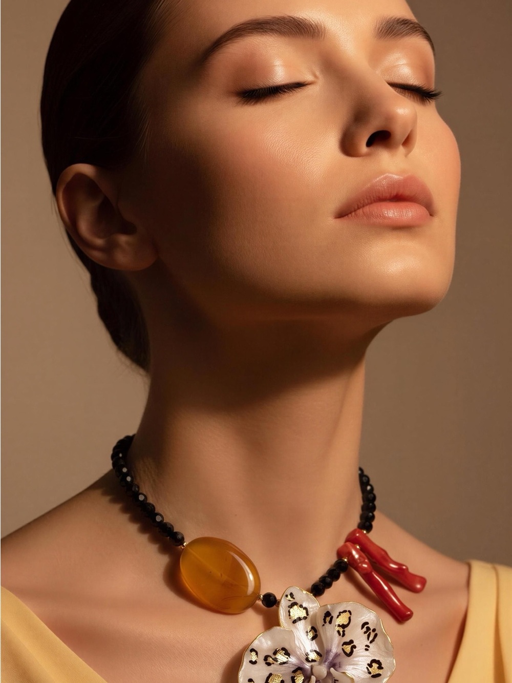 Handcrafted Multicolor Statement Necklace with Floral Pendant
